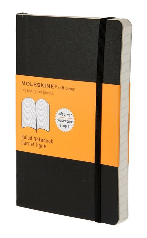 

Блокнот Moleskine CLASSIC SOFT, 90x140мм, линейка, 96 листов, черный (QP611)