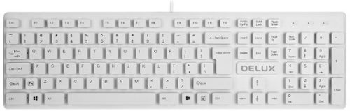 

Клавиатура проводная Delux KA150U, мембранная, USB, белый, KA150U