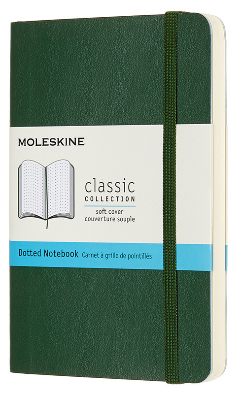 

Блокнот Moleskine CLASSIC SOFT, 90x140мм, пунктир, 96 листов, зеленый (QP614K15), 0