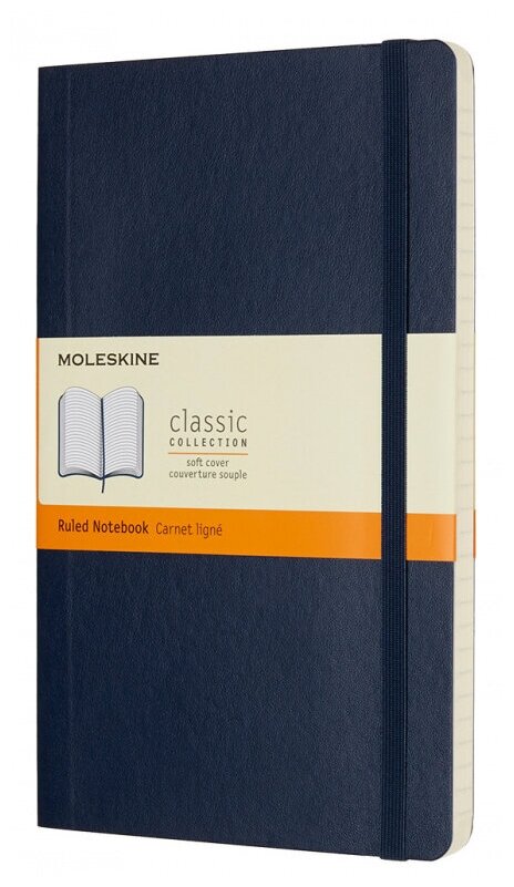 

Блокнот Moleskine CLASSIC SOFT, 130х210мм, линейка, 96 листов, сапфировый (QP616B20)
