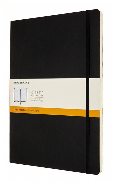 

Блокнот Moleskine CLASSIC SOFT, A4, линейка, 96 листов, черный (QP641)