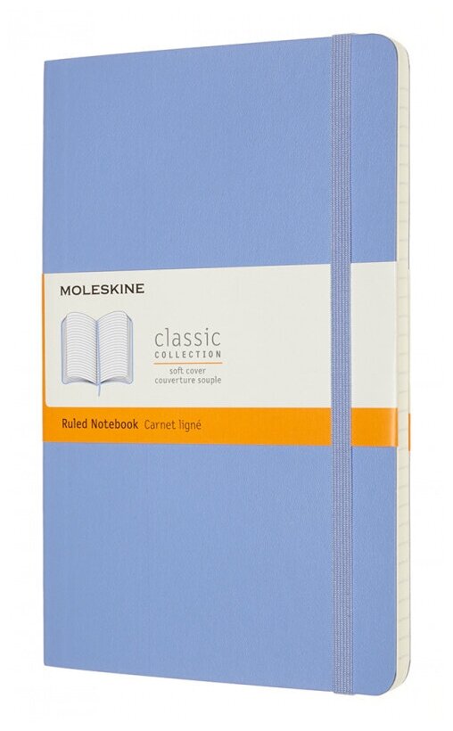

Блокнот Moleskine CLASSIC SOFT, 130х210мм, линейка, 96 листов, голубая гортензия (QP616B42)