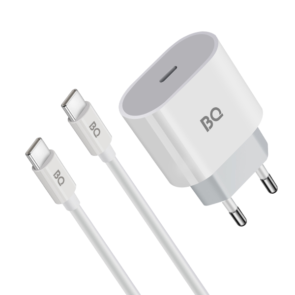 Сетевое зарядное устройство BQ 20W1A03 20W USB type-C PD белый USB Type-C - USB Type-C 495₽