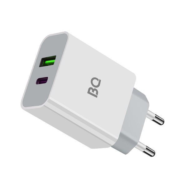 Сетевое зарядное устройство BQ 20W2A01 20W, 1USB, USB type-C, Quick Charge, PD, белый