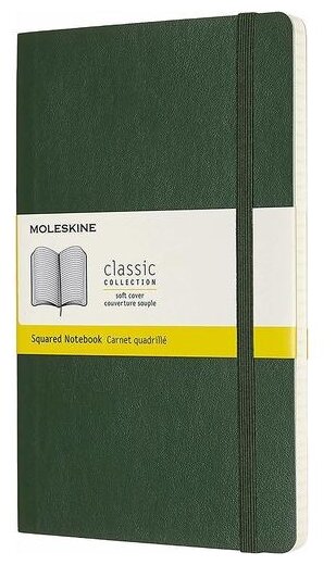 

Блокнот Moleskine CLASSIC SOFT, 130х210мм, клетка, 96 листов, зеленый (QP617K15)
