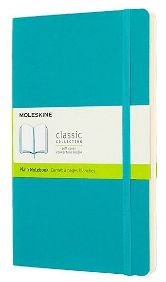 

Блокнот Moleskine CLASSIC SOFT, 130х210мм, без линовки, 96 листов, голубой (QP618B35)