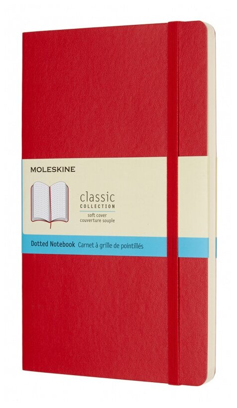 

Блокнот Moleskine CLASSIC SOFT, 130х210мм, пунктир, 96 листов, красный (QP619F2)