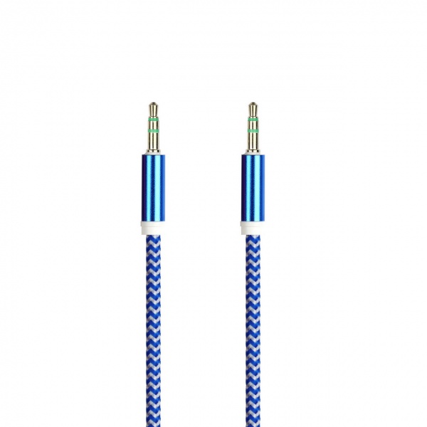 

Кабель Jack 3.5mm(M)-Jack 3.5mm(M), 1м, синий/белый Smartbuy AUX STRAIGHT A-35-35 (A-35-35box blue), A-35-35