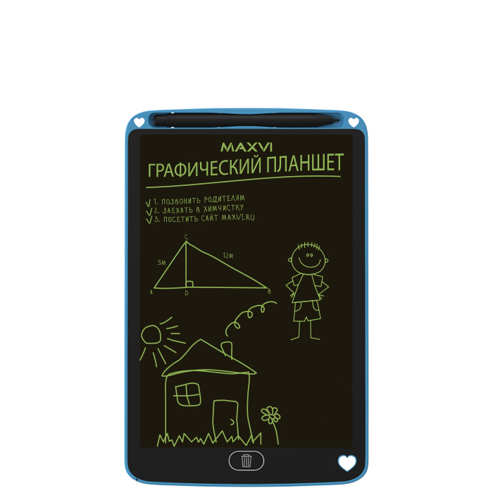 

Графический планшет Maxvi MGT-01, 8.5", перо - беспроводное, синий, MGT-01