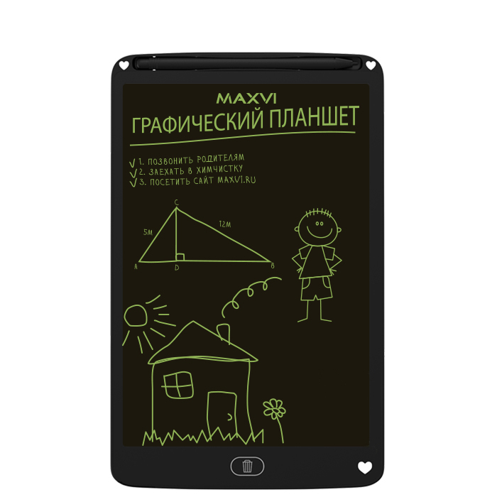 

Графический планшет Maxvi MGT-02, 10.5", перо - беспроводное, черный, MGT-02