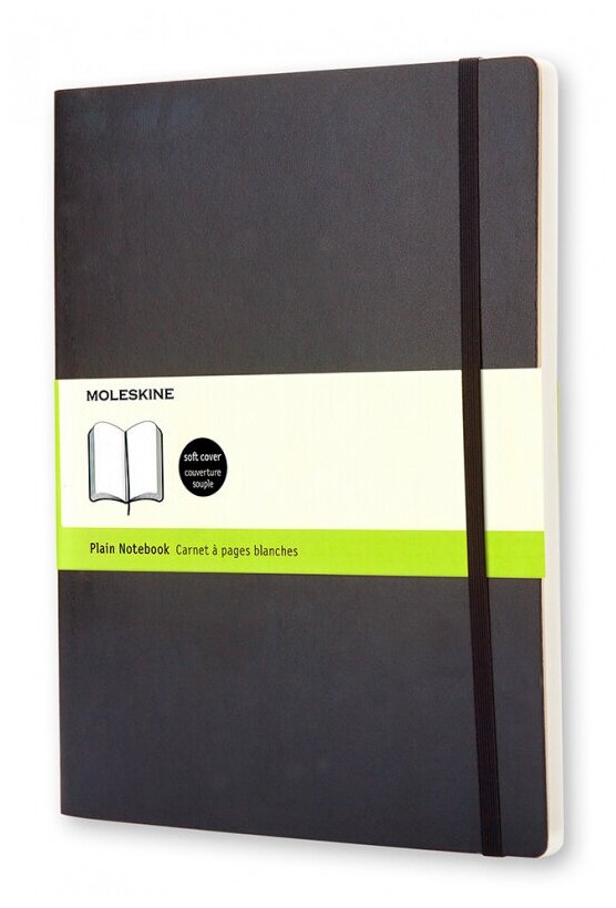 

Блокнот Moleskine CLASSIC SOFT, 190х250мм, без линовки, 96 листов, черный (QP623)