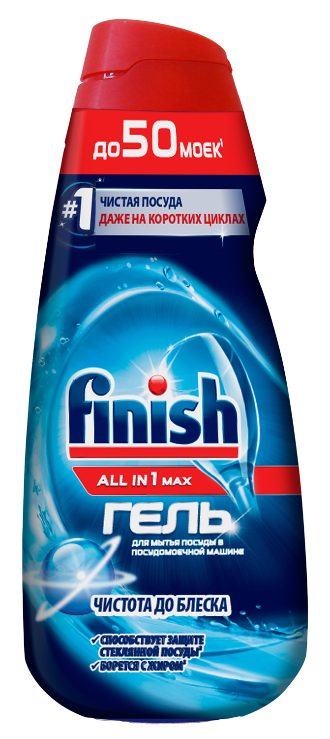 

Гель для посудомоечной машины Finish All in One Shine&Protect 1л без отдушки (3078328)