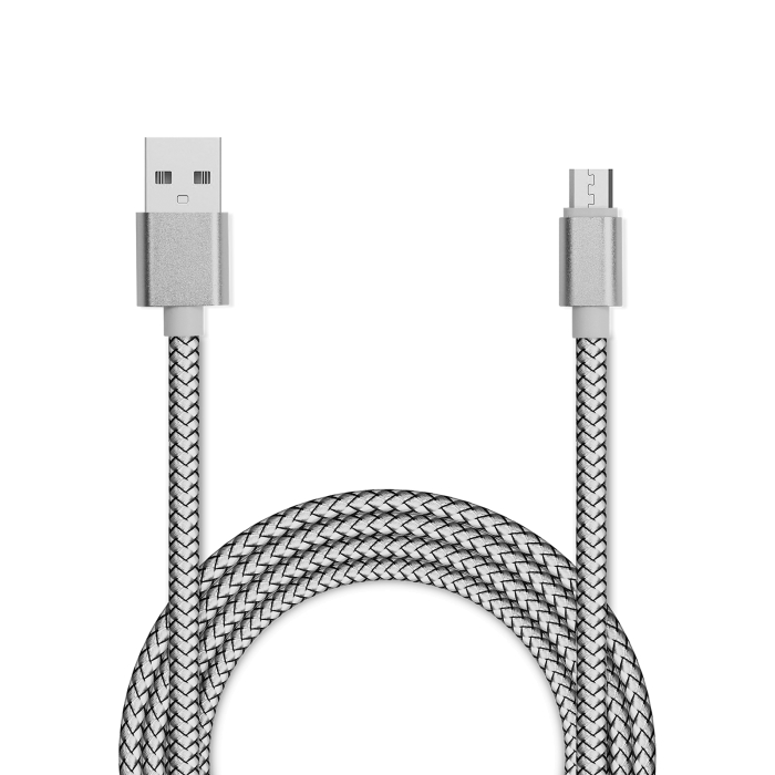 

Кабель USB 2.0(Am)-Micro USB 2.0(Bm), 3A быстрая зарядка, 1м, серебристый Jet.A JA-DC21 (JA-DC21 1m Silver), JA-DC21