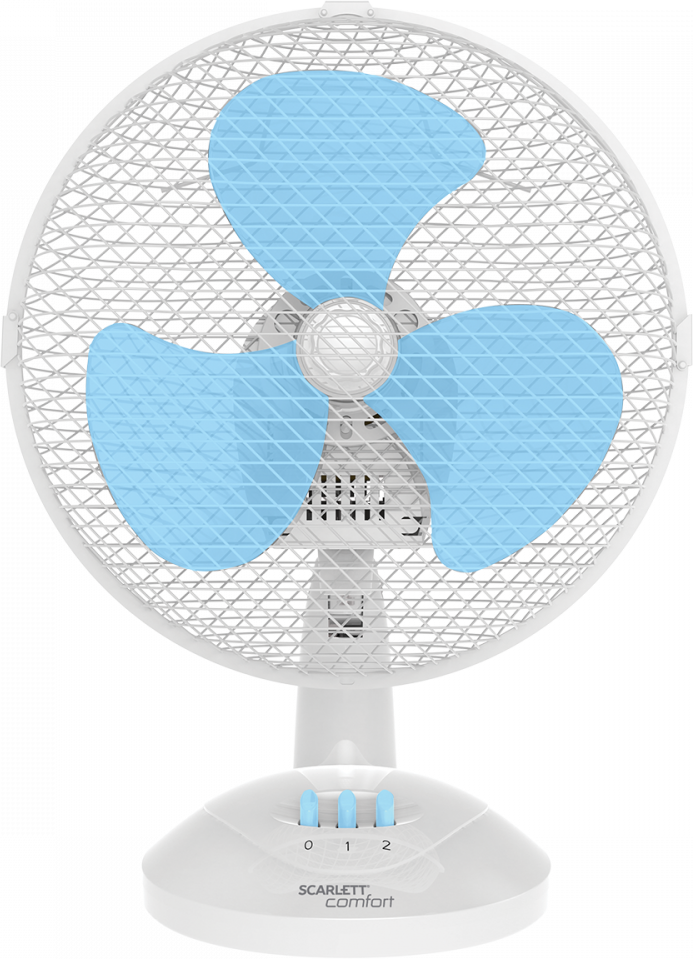 

Вентилятор настольный осевой, 30Вт, скоростей: 2, лопасти 22,5, поворот, наклон, белый/голубой, Scarlett SC-DF111S19 (1681270), SC-DF111S19