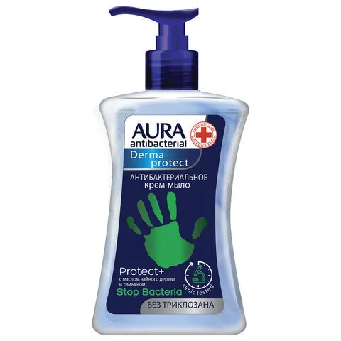 

Крем-мыло AURA DERMA PROTECT Чайное дерево и тимьян, антибактериальное, увлажняющее, 250мл, 250г, 1шт. (9962), Чайное дерево и тимьян