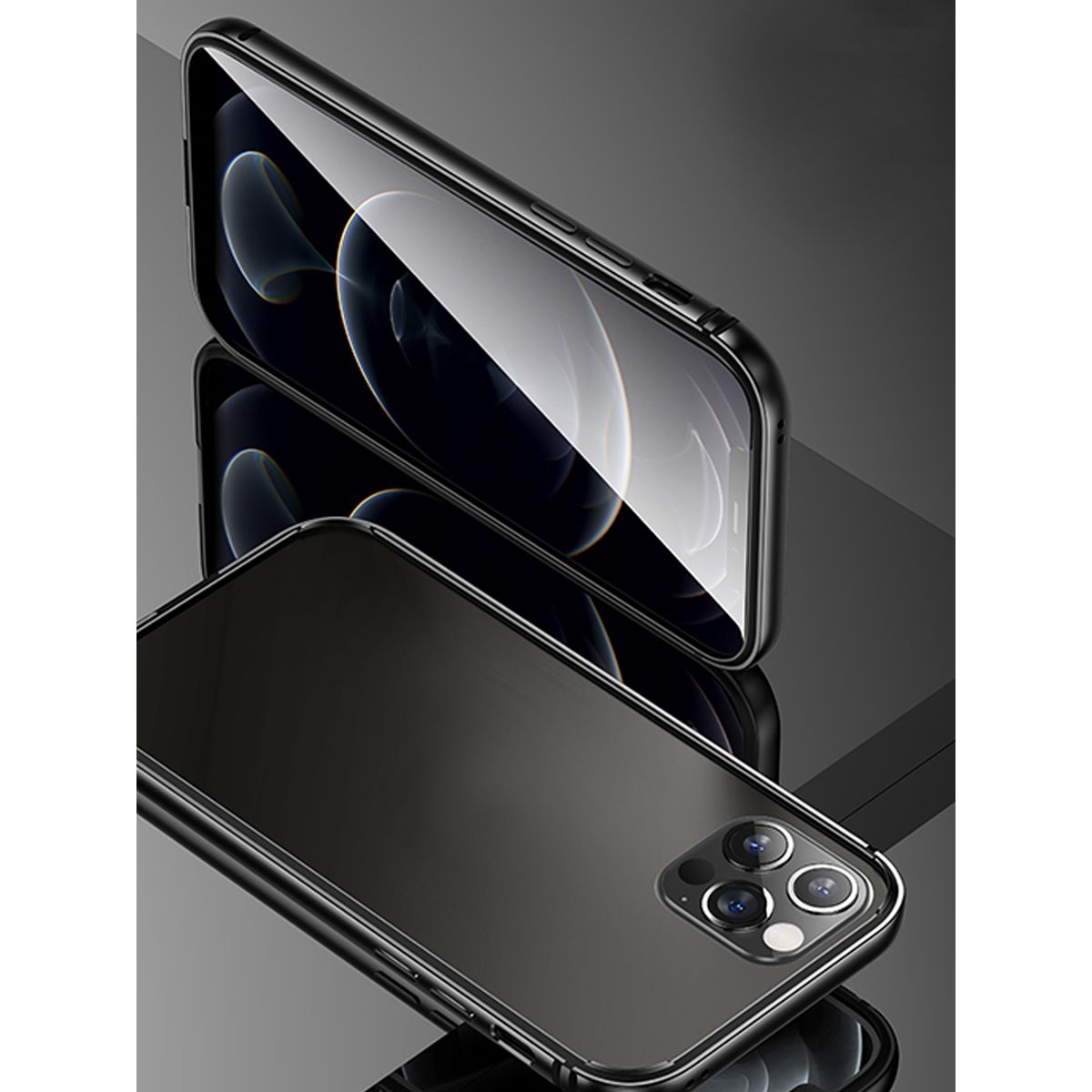 Чехол-накладка Usams Fellwell Series US-BH635 для смартфона Apple iPhone 12 Pro Max, алюминий, TPU, черный