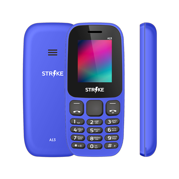 

Мобильный телефон Strike A13, 1.77" 160x128 TFT, 32Mb RAM, 32Mb, BT, 2-Sim, 600 мА·ч, micro-USB, темно-cиний, Темно-синий, A13