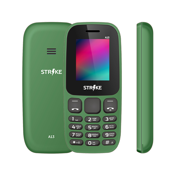 

Мобильный телефон Strike A13, 1.77" 160x128 TFT, 32Mb RAM, 32Mb, BT, 2-Sim, 600 мА·ч, micro-USB, зеленый, A13