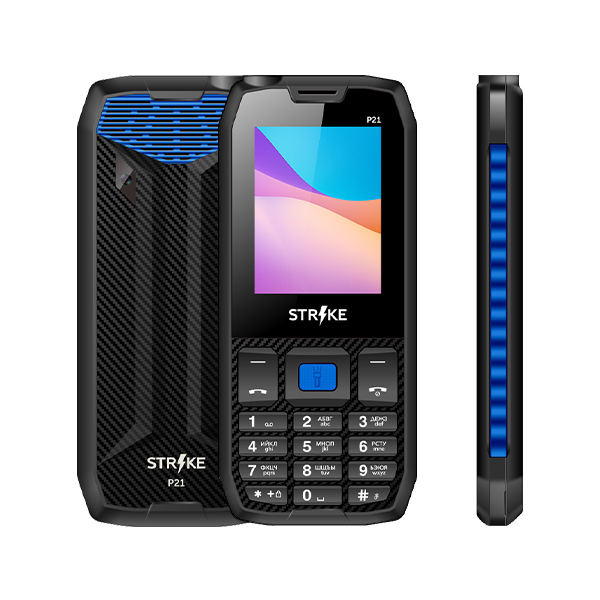 

Мобильный телефон Strike P21, 2.4" 320x240 TFT, 32Mb RAM, 32Mb, BT, 2-Sim, 1800 мА⋅ч, micro-USB, черный/синий, P21