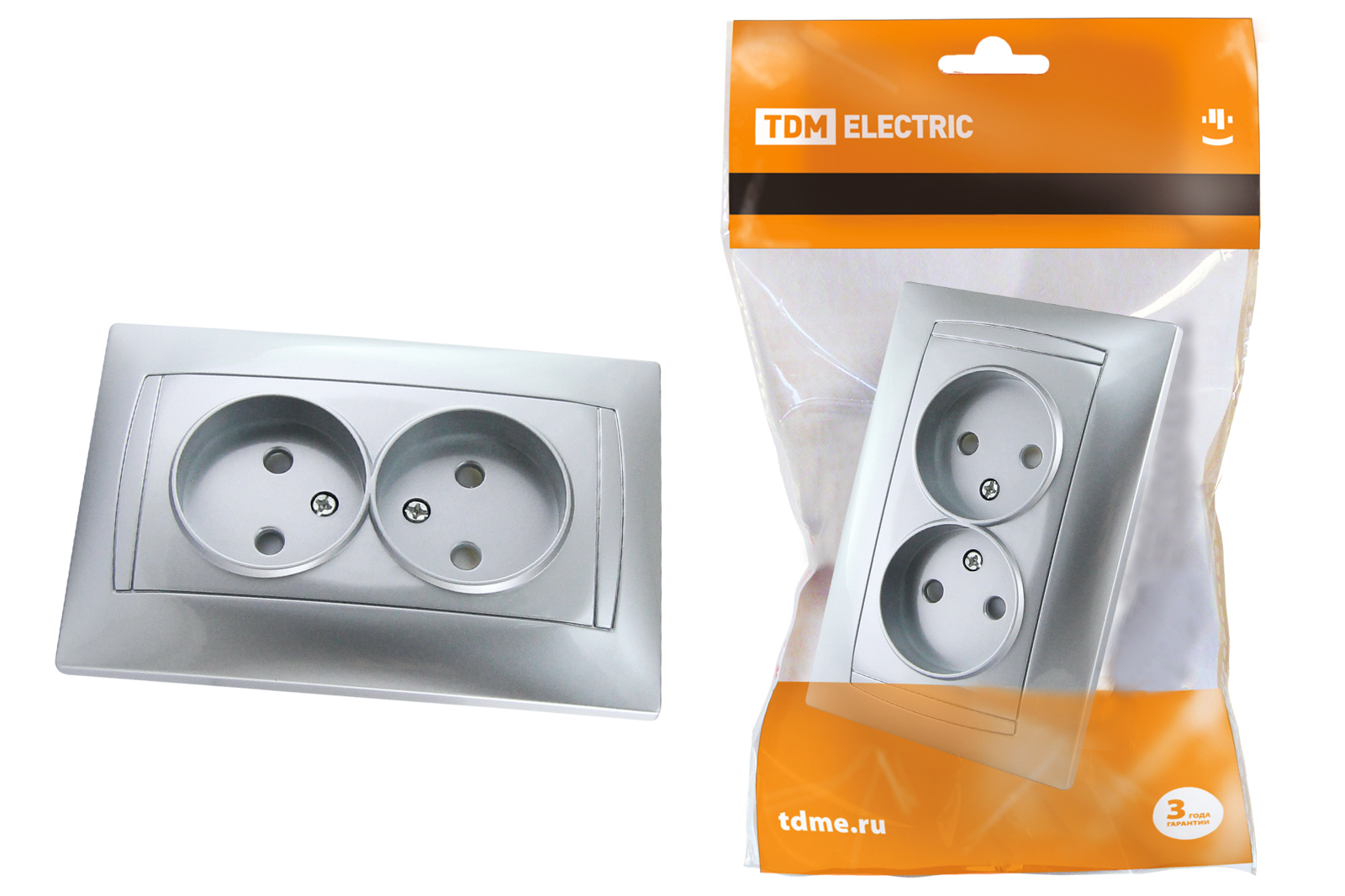 

Розетка TDM Лама, скрытый монтаж, 2-х постовая, со шторками, 10A, механизм с накладкой, суппортом и рамкой, серебристый металлик (SQ1815-0212), 0