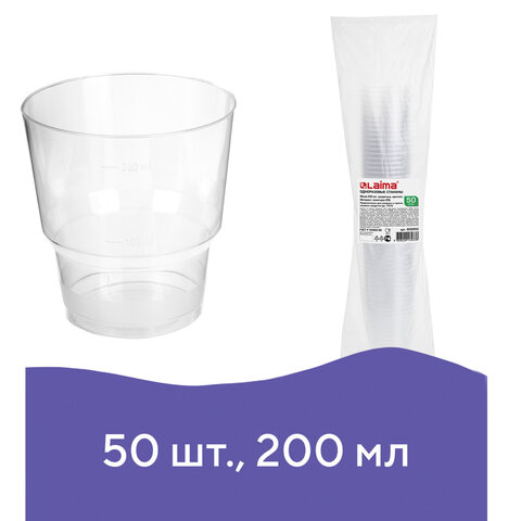 

Стакан Лайма Кристалл, 200мл, 7.1см, полистирол, 50шт., прозрачный (602652)
