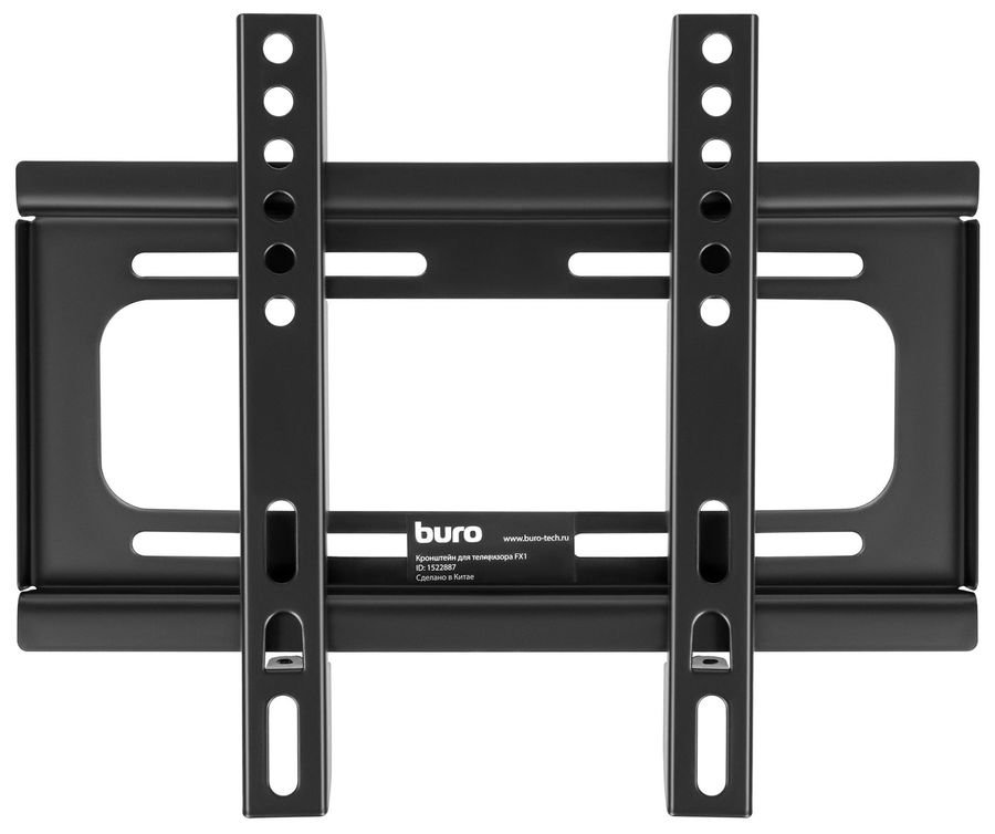 

Кронштейн настенный для TV/монитора BURO FX1, 15"-48", VESA 50x50мм-200x200мм, до 25 кг, черный (BM25A52FF0), FX1
