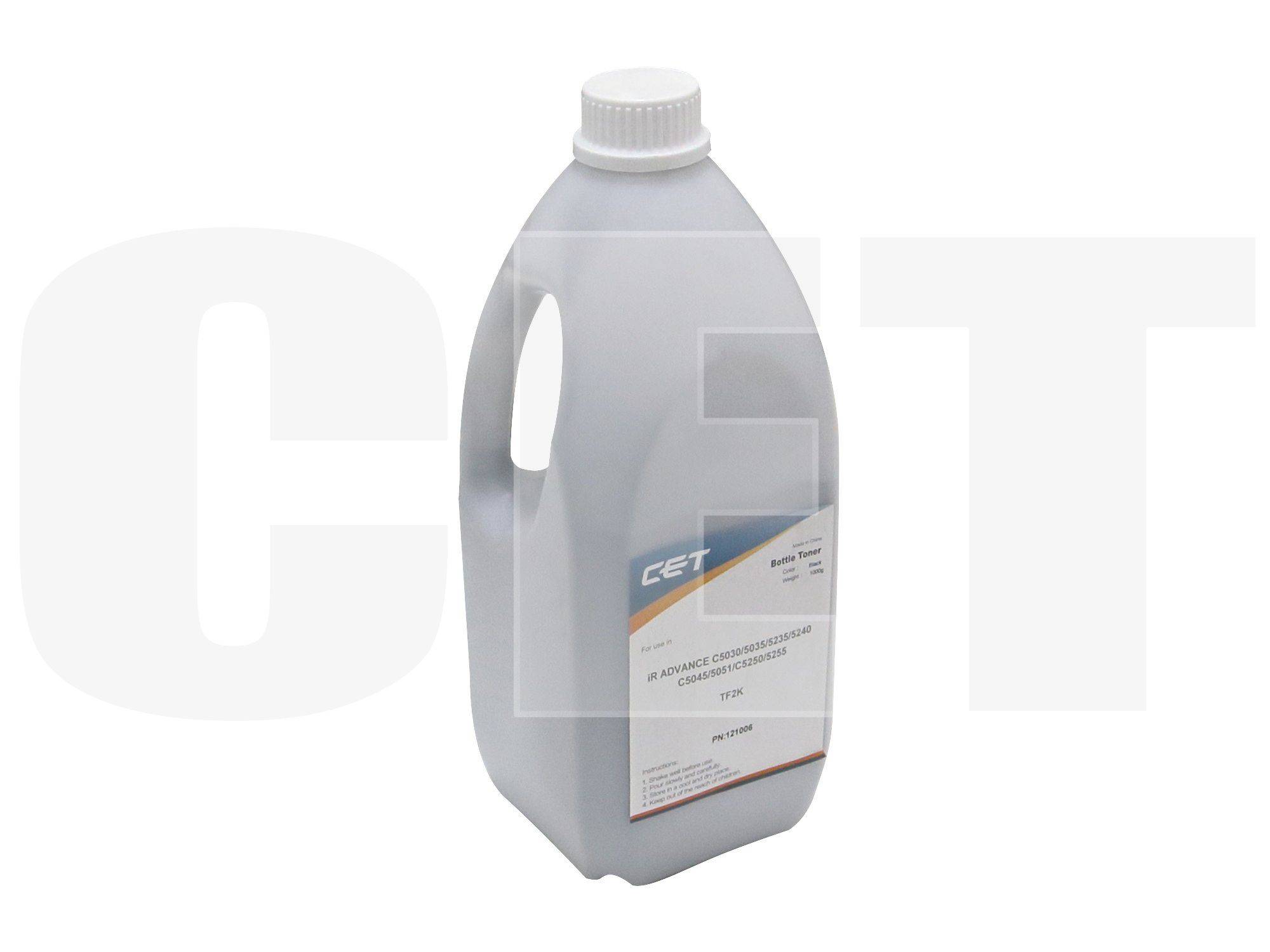 

Тонер CET TF2-K, бутыль 1 кг, черный, совместимый для Canon iRC1335iF, iRC1325iF, iR ADVANCE C5255, iR ADVANCE C5250, iR ADVANCE C5240, iR ADVANCE C5235, iR ADVANCE C5051, iR ADVANCE C5045, iR ADVANCE C5035, iR ADVANCE C5030 (CET121006), TF2-K