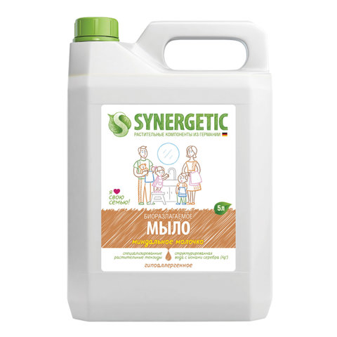 

Жидкое мыло SYNERGETIC Миндальное молочко 105506, гипоаллергенное, 5 л (605553), 105506
