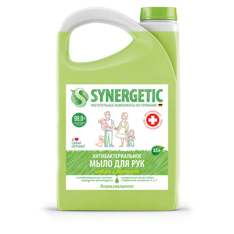 

Жидкое мыло SYNERGETIC Имбирь и бергамот 105202, антибактериальное, 1шт. (607169), 105202