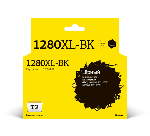 

Картридж струйный T2 IC-B1280XL-BK (LC1280XLBK), черный, совместимый, 1300 страниц, для Brother MFC-J5910DW/J6510DW/J6710DW/J6910DW