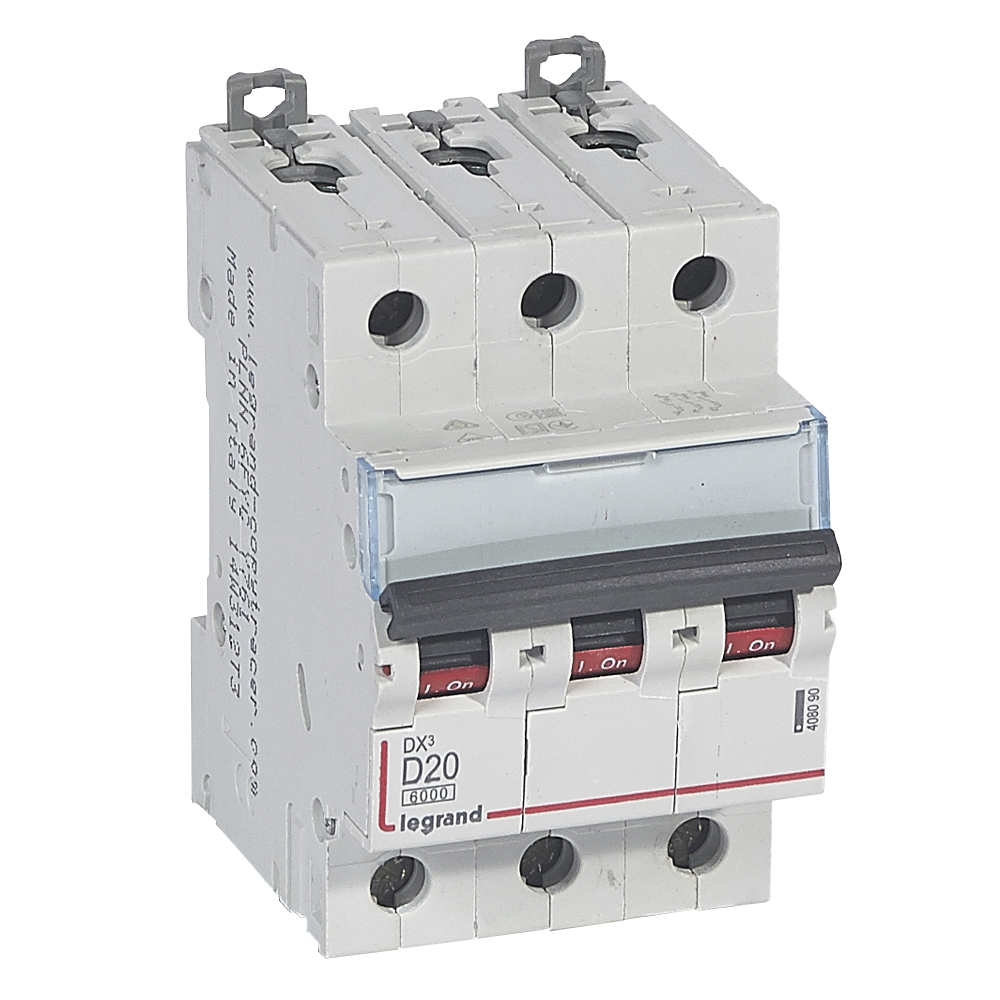 

Выключатель автоматический Legrand DX3 трехполюсный (3P/3П) 20А D 6kA/10kA (408090)