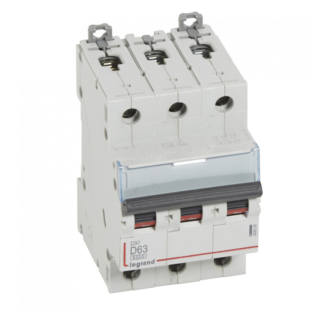 

Выключатель автоматический Legrand DX3 трехполюсный (3P/3П) 63А D 6kA/10kA (408095)