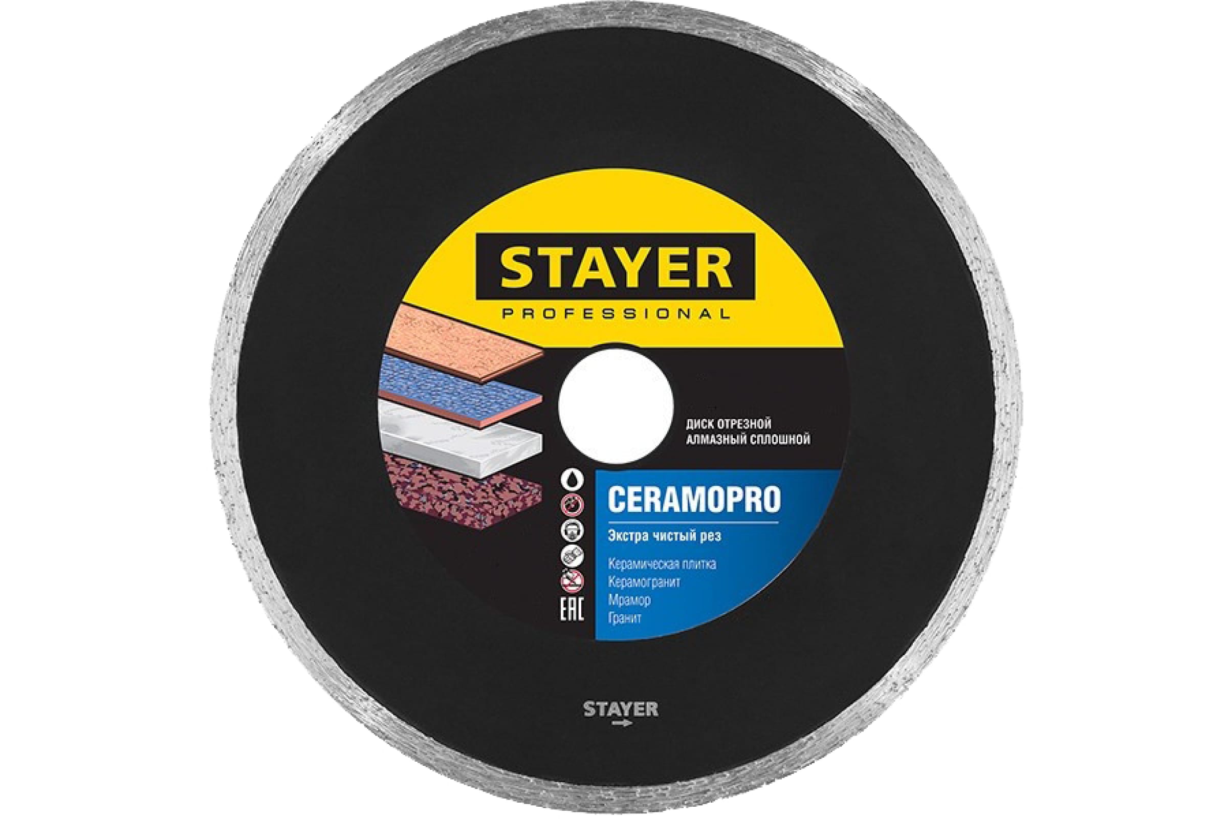 

Диск отрезной алмазный STAYER Ceramopro Professional ⌀23 см x 2.4 мм x 2.54 см, прямой, керамогранит, мрамор, керамическая плитка, гранит, 1 шт. (3665-230_z02), Ceramopro