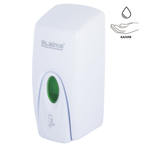 

Дозатор для жидкого мыла LAIMA PROFESSIONAL ORIGINAL, пластик, 1 л, белый (605782)