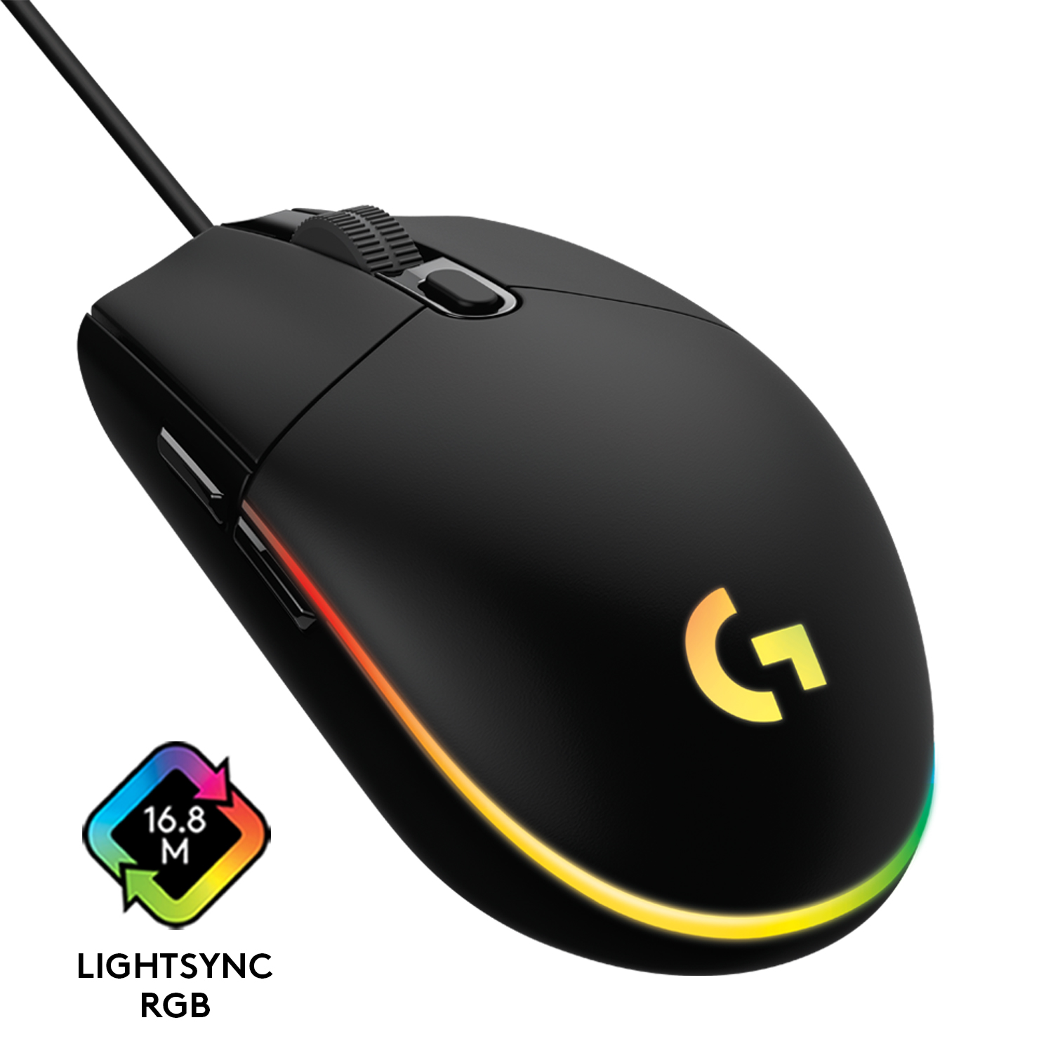 Мышь проводная Logitech G102 LIGHTSYNC, 8000dpi, оптическая светодиодная, USB, чёрный (910-005823), плохая упаковка, цвет черный