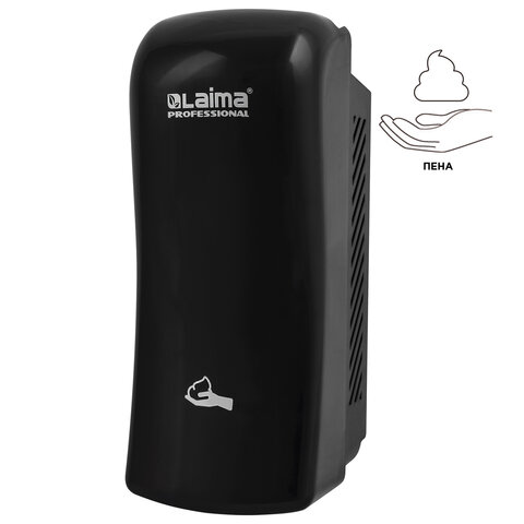 

Дозатор для жидкого мыла-пены LAIMA PROFESSIONAL ORIGINAL, пластик, 800мл, черный (605777)