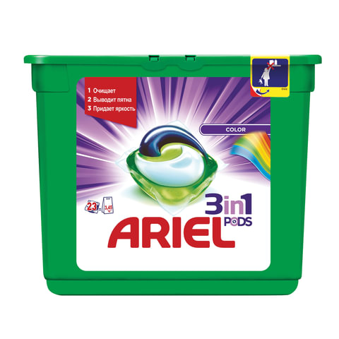 

Стиральный порошок Ariel Color, автомат, 621г, в капсулах 23 шт. по 27 г (1001859 / 604838), Color