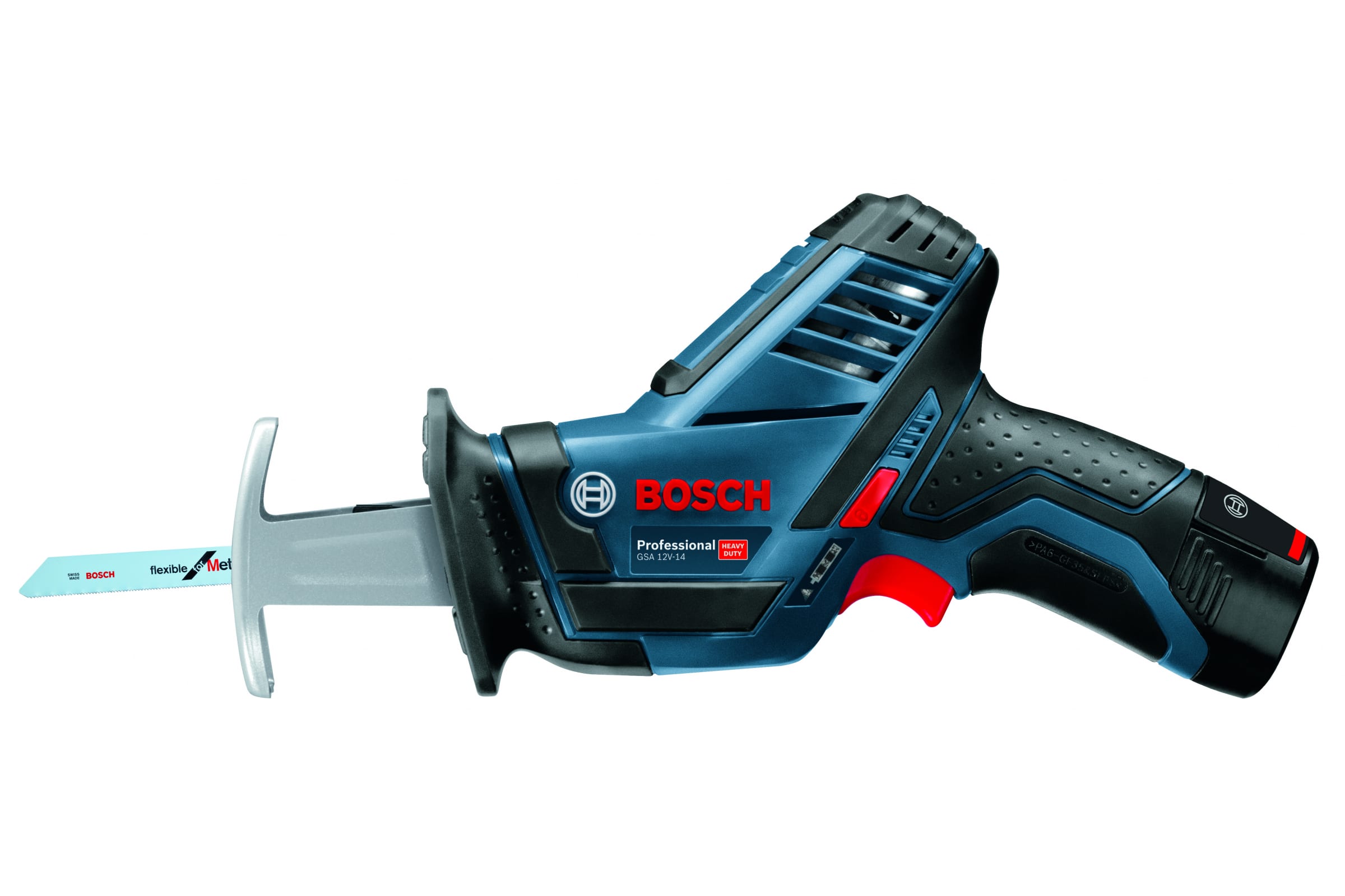 Сабельная пила BOSCH Professional Heave Duty GSA 12V-14, аккумуляторная, подсветка, Li-Ion, 12 В, 2 А·ч, бесключевая замена оснастки (0615990M3Z)