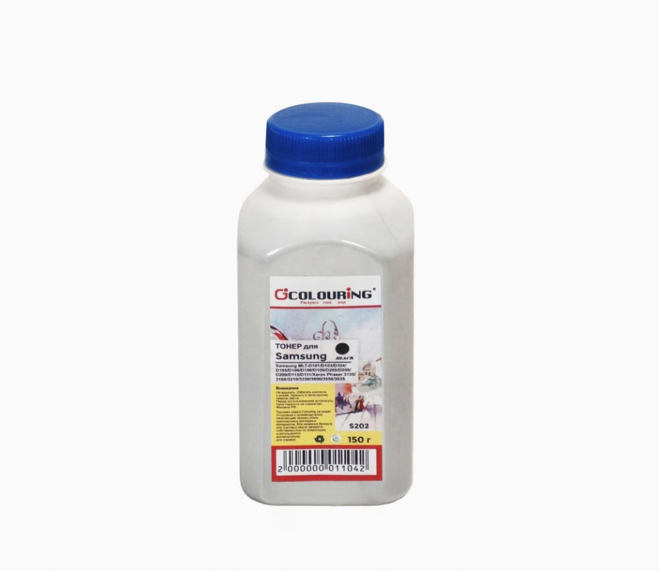 

Тонер Colouring S202, бутыль 80 г, черный, совместимый для Samsung/Xerox MLT-D101/103/104/105/106/108/109/205/208/209/115/111, Phaser 3155/3160/3210/3250/3600/3550/3635 (CG_TNR_S202_80_P), S202