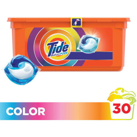 

Стиральный порошок TIDE Color, для всех типов белья, 744г, в капсулах 30 шт. по 24,8 г (1002858), Color