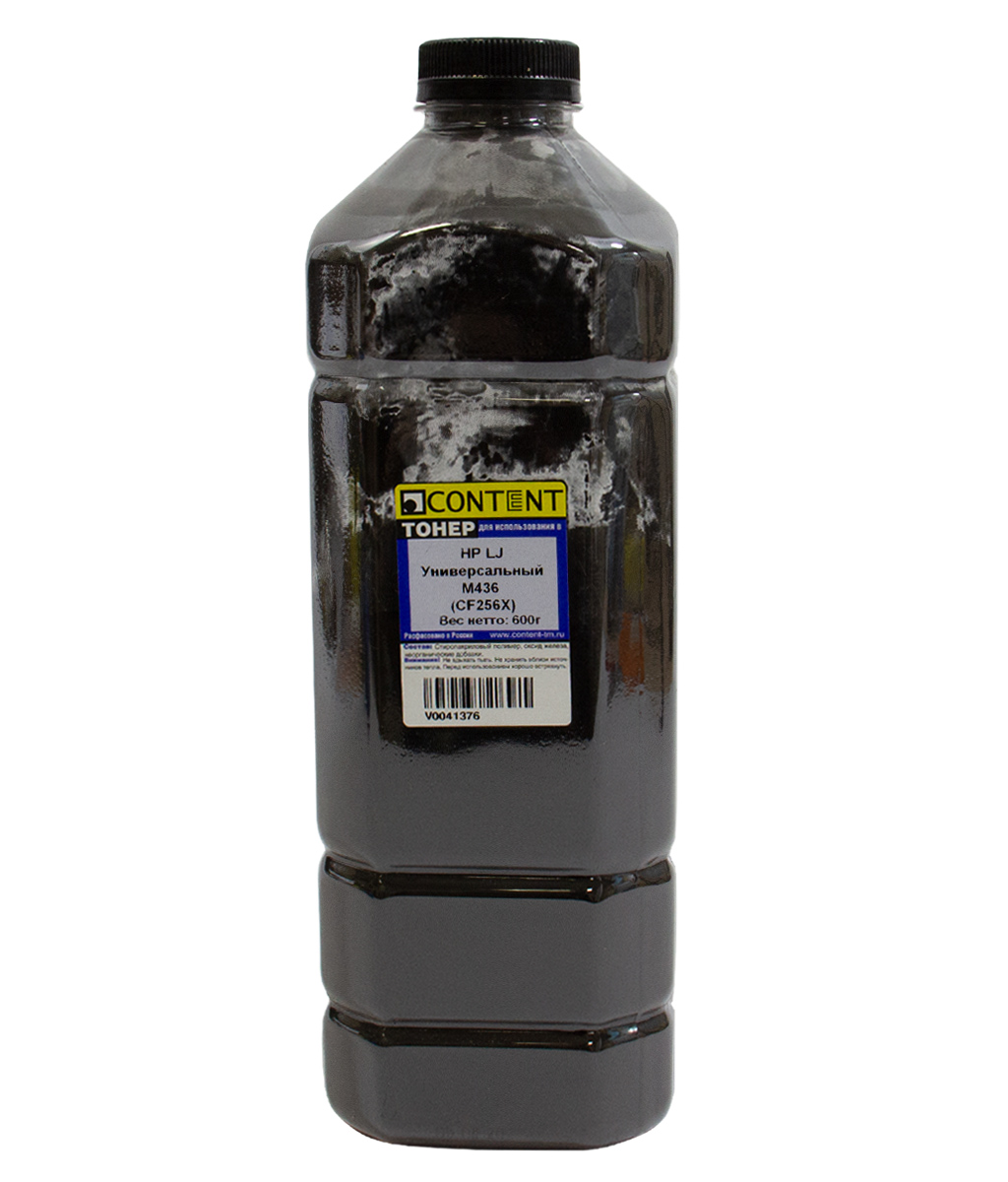 Тонер Content, бутыль 600 г, черный, совместимый для HP LJ M436, универсальный (V0041376)