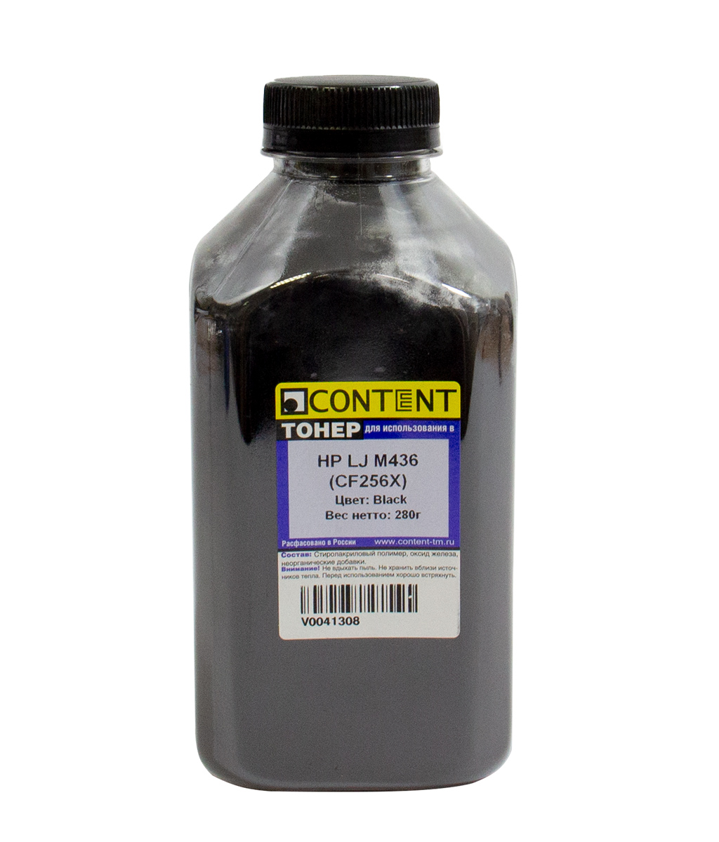 Тонер Content, бутыль 280 г, черный, совместимый для LJ M436 (V0041308)