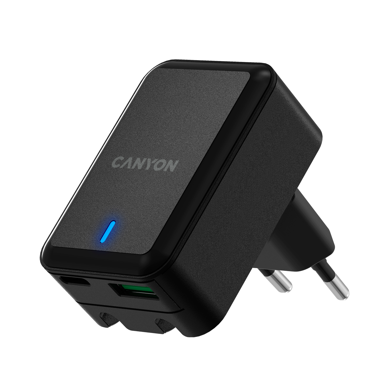 Сетевое зарядное устройство Canyon H-20T, PD 20 Вт, 3А, черный