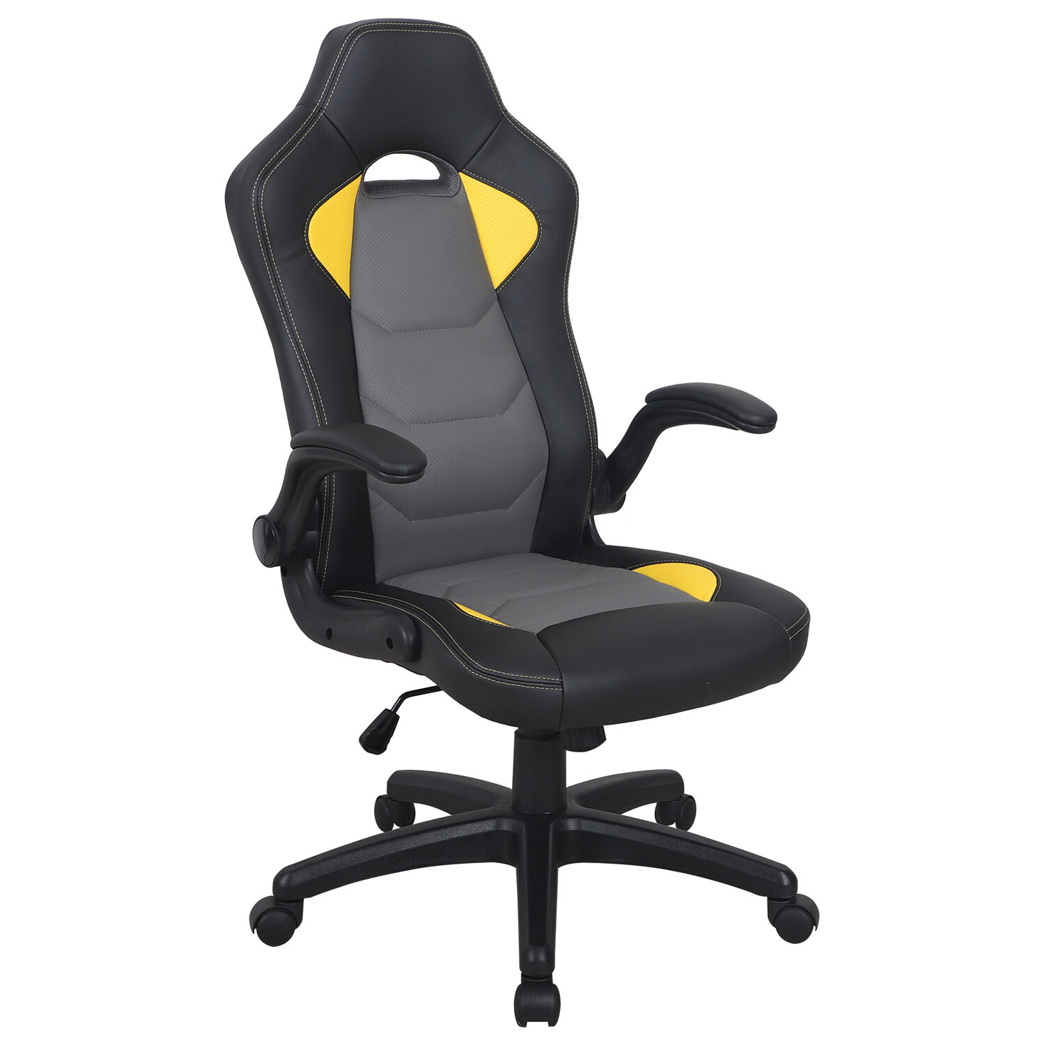 Кресло игровое Brabix Skill GM-005, черный/желтый (532494)