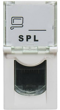 Розетка RJ-45 в кабель-канал категория 5e, 1 модуль, белый, SPL PROF (200006)