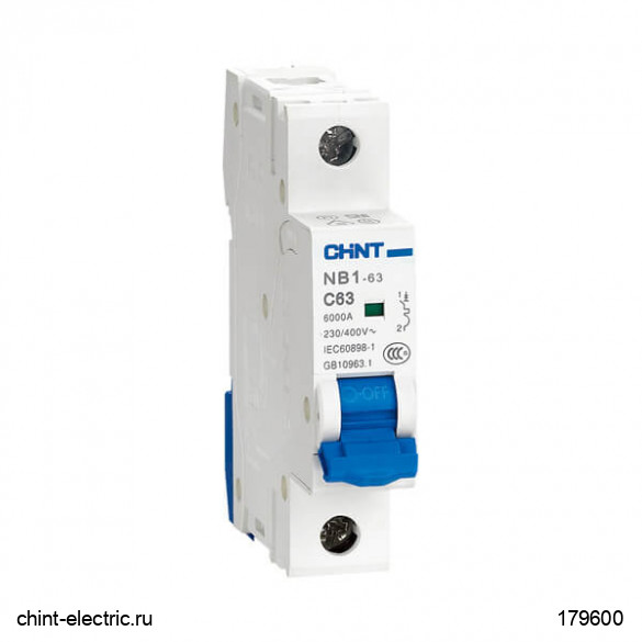 

Выключатель автоматический CHINT 179600 однополюсный (1P/1П) 10А B 6кА (179600), 179600