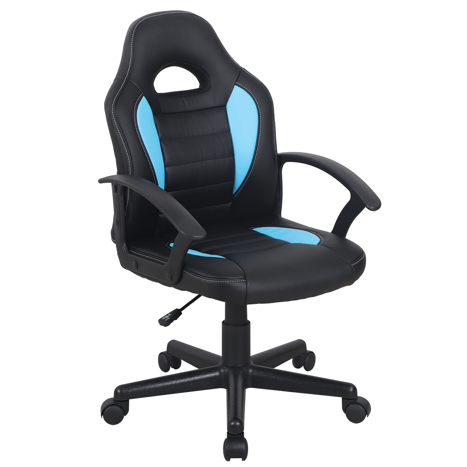 Кресло игровое Brabix Spark GM-201, черный/голубой (532505)