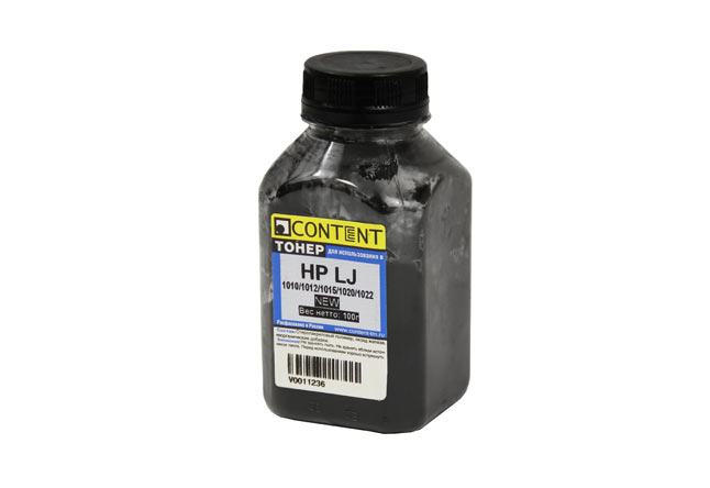 Тонер Content, бутыль 100 г, черный, совместимый для LJ 1010/1012/1015/1020/1022 (V0011236)