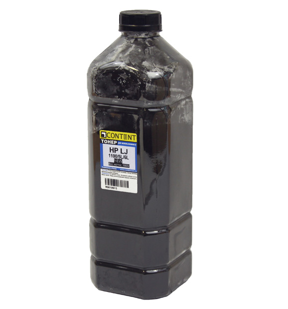Тонер Content, бутыль 1 кг, черный, совместимый для LJ 1100, 5L/6L (V0010915)