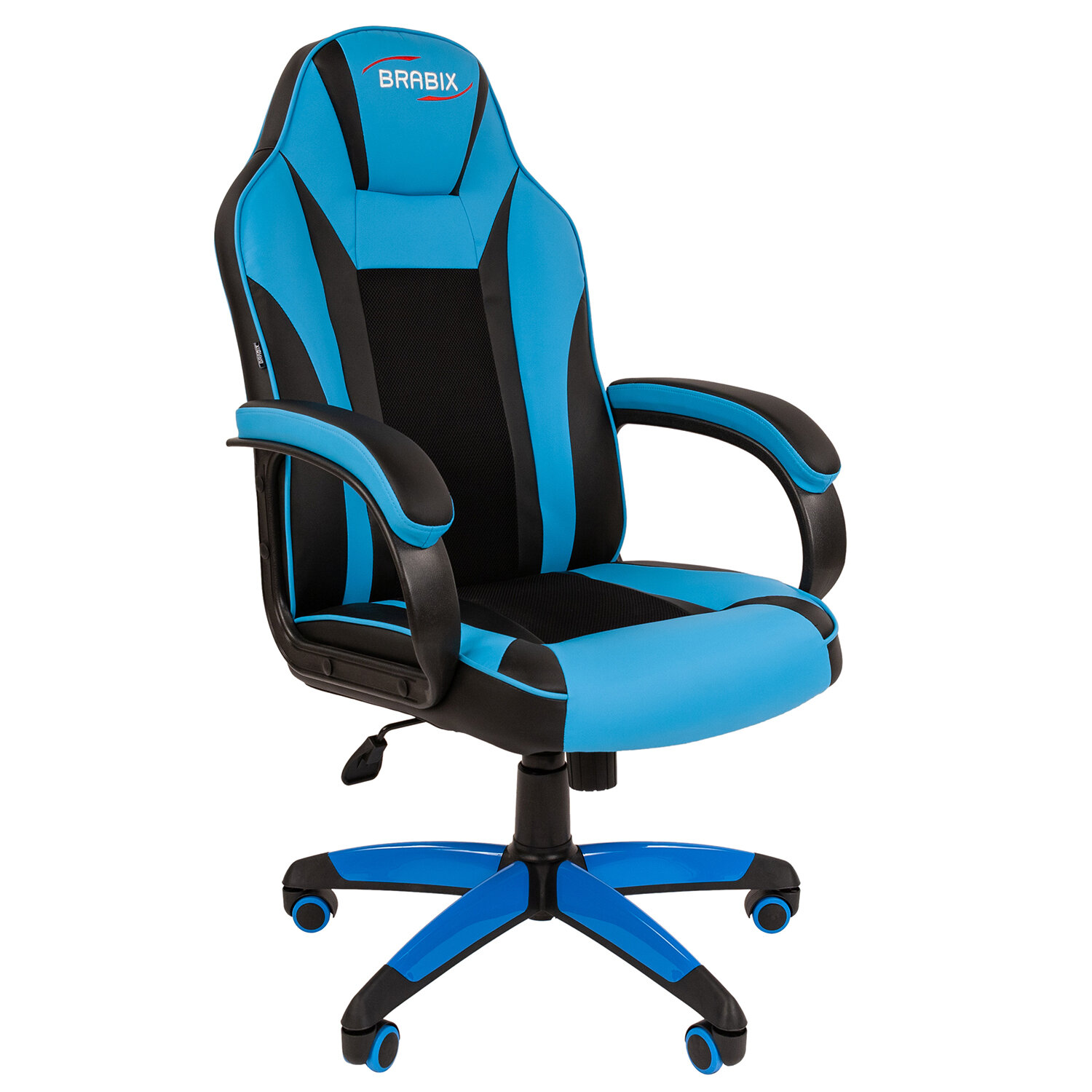 Кресло игровое Brabix Tanto GM-171, черный/голубой (7083503)
